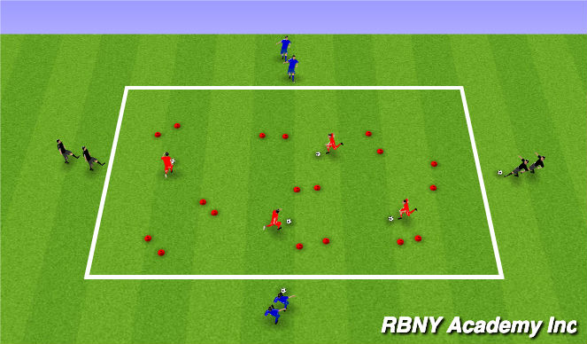 Football/Soccer Session Plan Drill (Colour): Passing/Ball Control