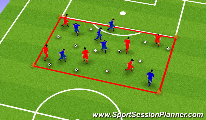 Football/Soccer Session Plan Drill (Colour): Warm up