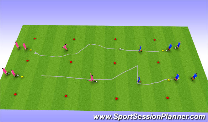 Football/Soccer Session Plan Drill (Colour): warm-up 1v1