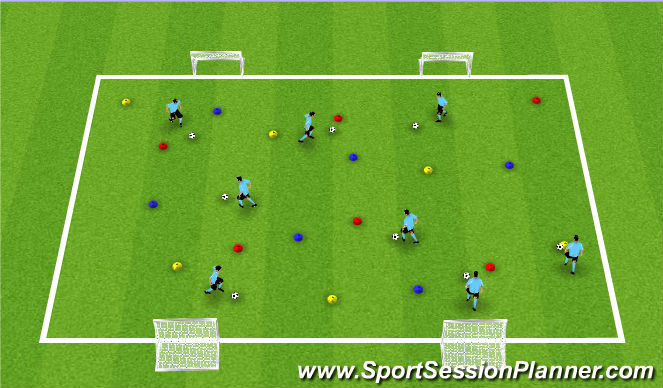 Football/Soccer Session Plan Drill (Colour): Warmup