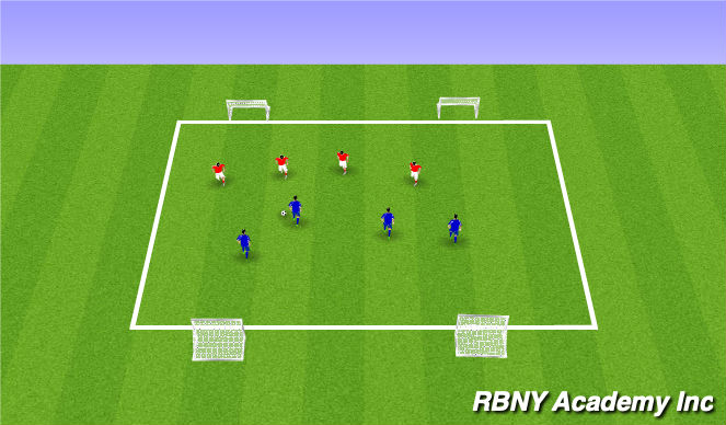 Football/Soccer Session Plan Drill (Colour): 4 goal scrimmage