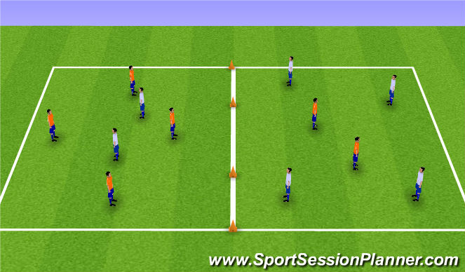 Football/Soccer Session Plan Drill (Colour): 4v2 possession