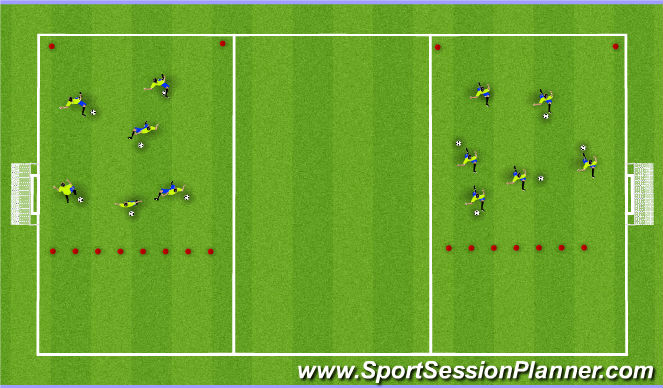 Football/Soccer Session Plan Drill (Colour): Opwarming