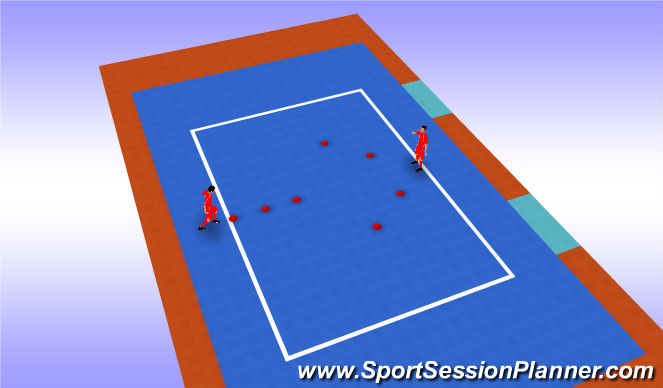 Futsal Session Plan Drill (Colour): Technical Warm Up