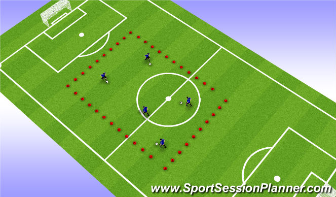 Football/Soccer Session Plan Drill (Colour): Warm up