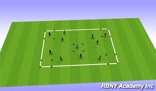 Football/Soccer Session Plan Drill (Colour): Intro - 5 zones