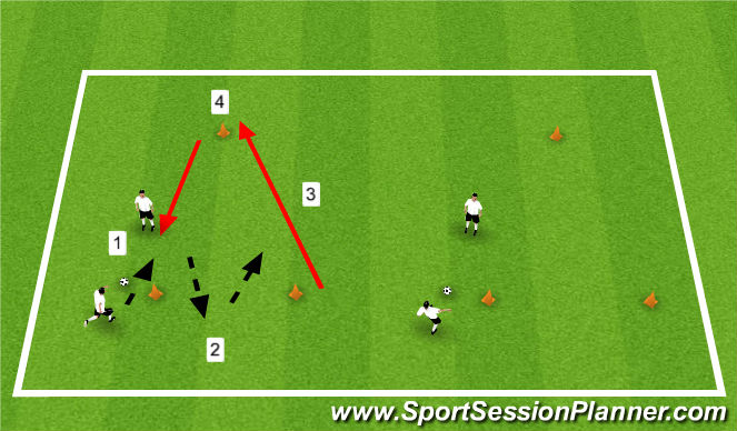 Football/Soccer Session Plan Drill (Colour): Ball Mastery with passing