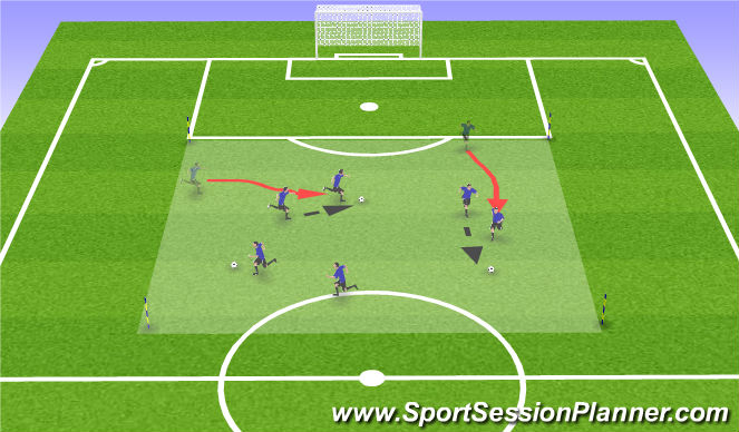 Football/Soccer Session Plan Drill (Colour): overlap warm up