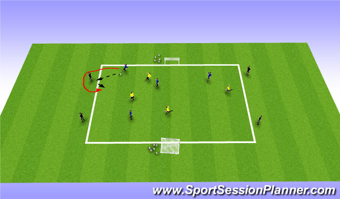 Football/Soccer Session Plan Drill (Colour): Overload Overlap Game