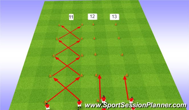 Football/Soccer Session Plan Drill (Colour): 11-13