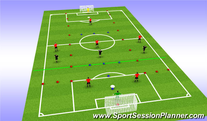 Football/Soccer Session Plan Drill (Colour): Progression - Add opposition