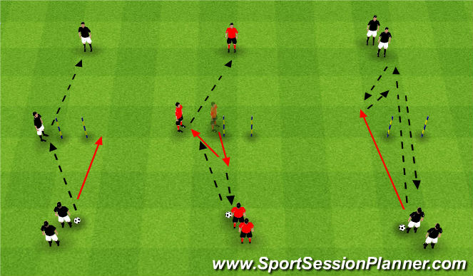 Football/Soccer Session Plan Drill (Colour): Pass&Follow