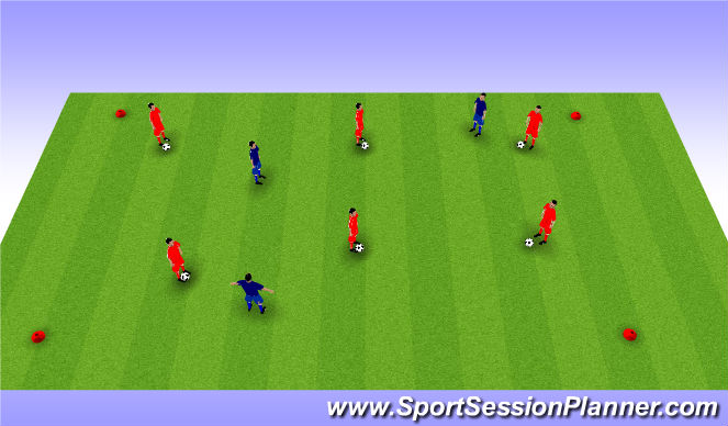 Football/Soccer Session Plan Drill (Colour): Ball tag