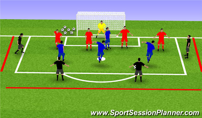 Football/Soccer Session Plan Drill (Colour): 4 v 4 + 4