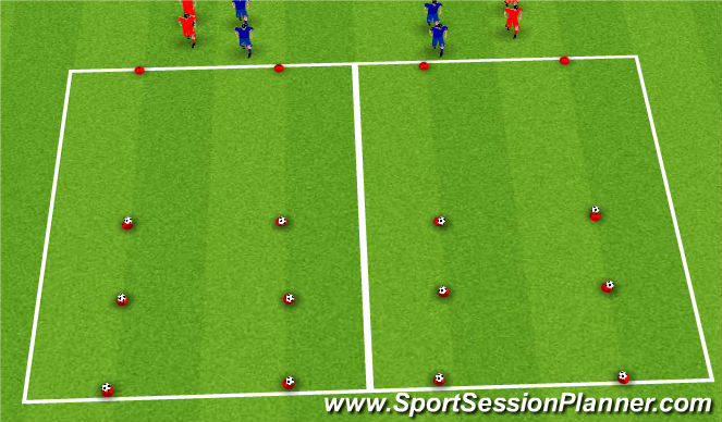 Football/Soccer Session Plan Drill (Colour): 1v1