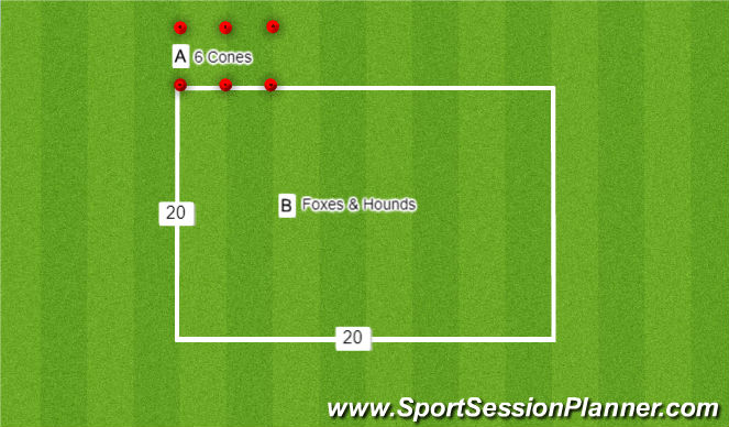 Football/Soccer Session Plan Drill (Colour): U11 Warm-up