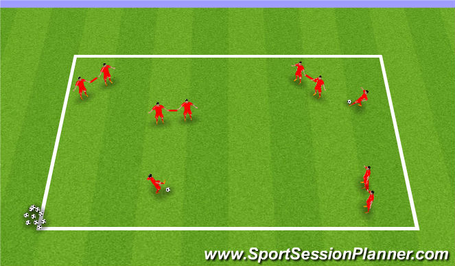 Football/Soccer Session Plan Drill (Colour): Passing in Pairs