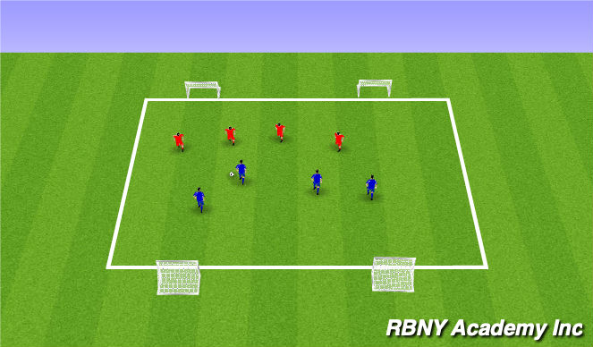 Football/Soccer Session Plan Drill (Colour): 4 goal scrimmage