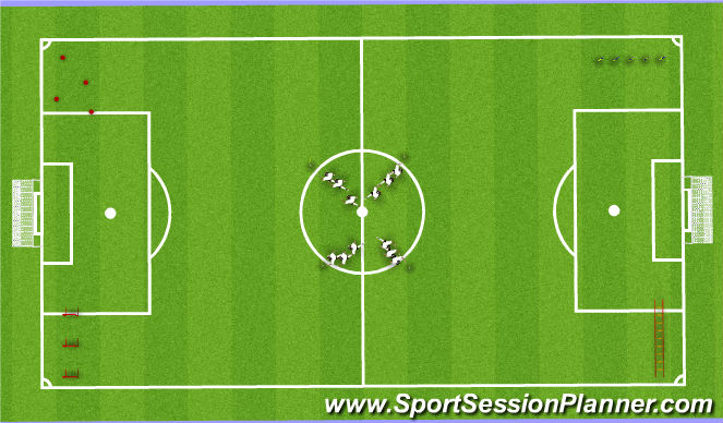 Football/Soccer Session Plan Drill (Colour): Coordination and Agility Conditioning Circuit