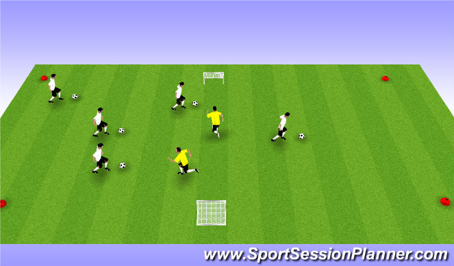 Football/Soccer Session Plan Drill (Colour): Sharks and Minnows