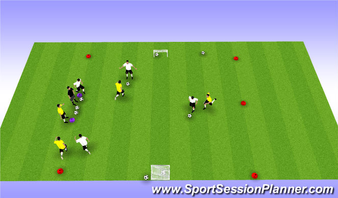 Football/Soccer Session Plan Drill (Colour): 1v1 Games