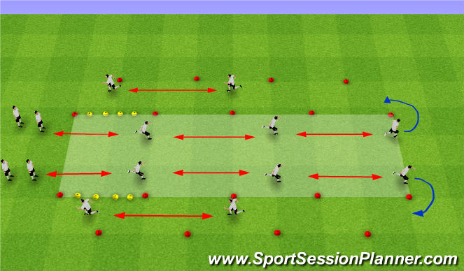 Football/Soccer Session Plan Drill (Colour): FIFA 11+ - WARM UP