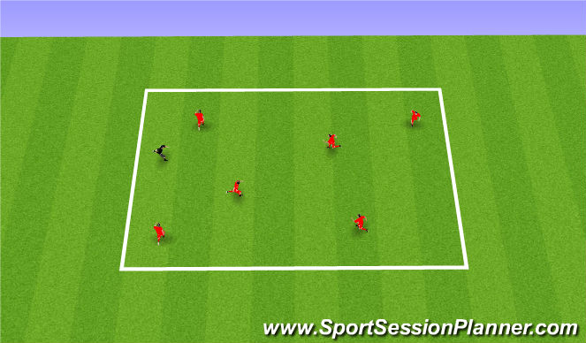 Football/Soccer Session Plan Drill (Colour): Warm Up Spidertag (15mins)