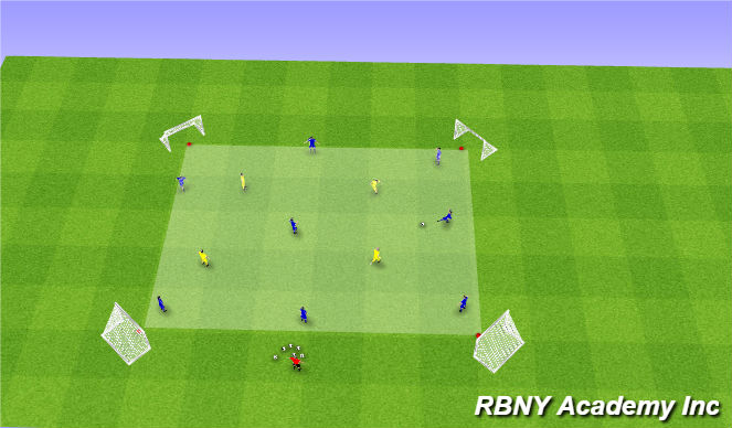 Football/Soccer Session Plan Drill (Colour): Rondo - 8v4