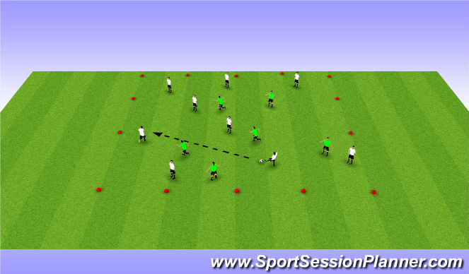 Football/Soccer Session Plan Drill (Colour): 6 v 10 Possession