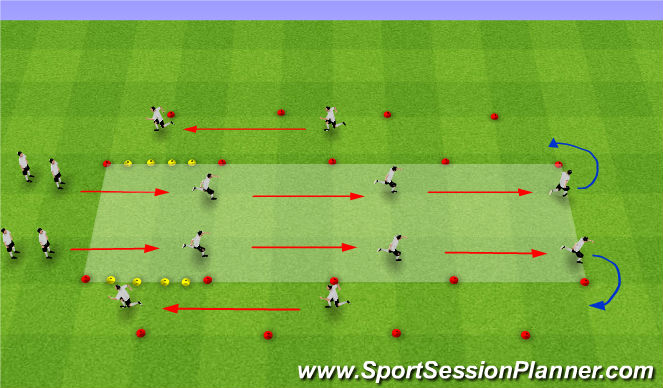 Football/Soccer Session Plan Drill (Colour): FIFA 11+ - WARM UP