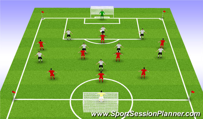 Football/Soccer Session Plan Drill (Colour): Match - 9v9