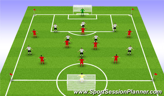 Football/Soccer Session Plan Drill (Colour): Match - 9v9