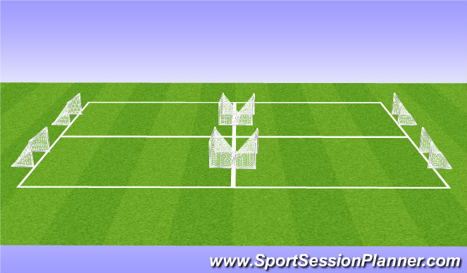 Football/Soccer Session Plan Drill (Colour): Small-Sided Arrival Game