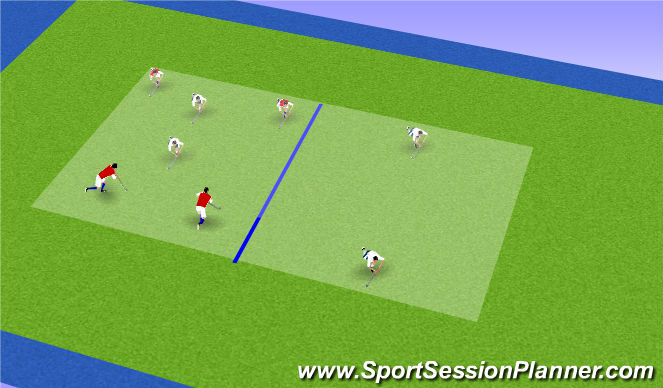 Hockey Session Plan Drill (Colour): 4v4 counter press rondo