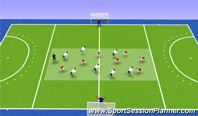 Hockey Session Plan Drill (Colour): Break either way