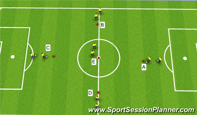 Football/Soccer Session Plan Drill (Colour): 传接球