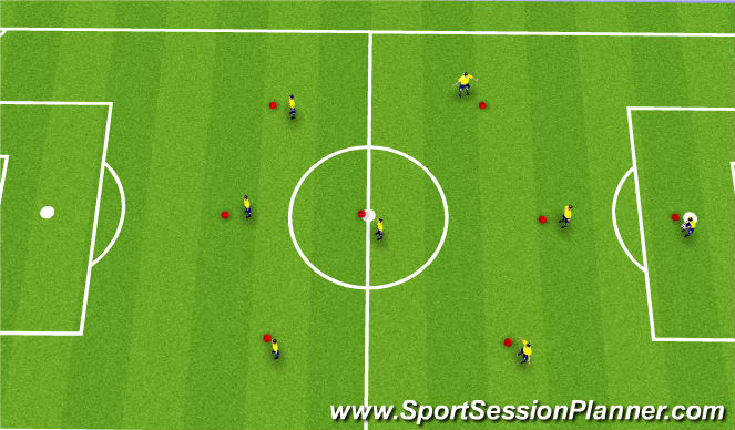 Football/Soccer Session Plan Drill (Colour): 八人制转球