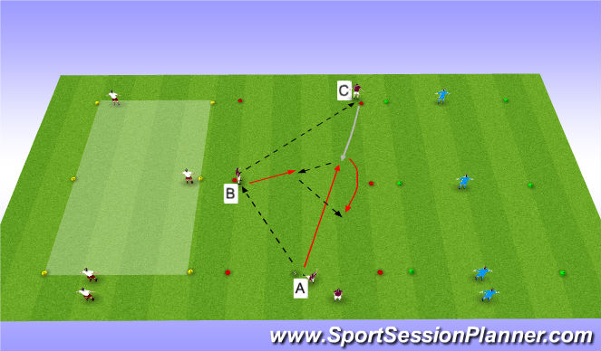 Football/Soccer Session Plan Drill (Colour): LP2-Semi/Fully Opposed