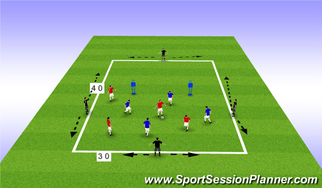 Football/Soccer Session Plan Drill (Colour): possesssion transition