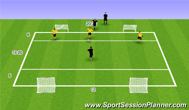 Football/Soccer Session Plan Drill (Colour): FUNiño 3v1 + 1