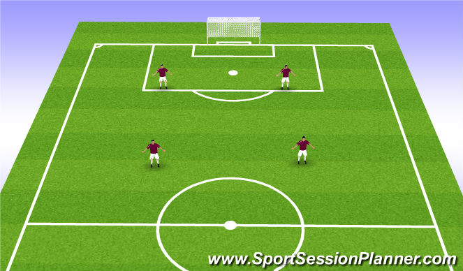 Football/Soccer Session Plan Drill (Colour): 4v4 (2-2)