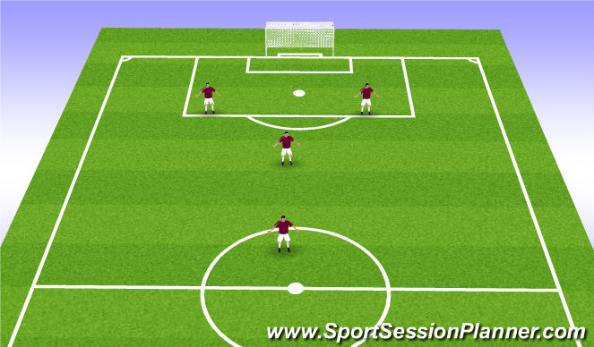 Football/Soccer Session Plan Drill (Colour): 4v4 (2-1-1)