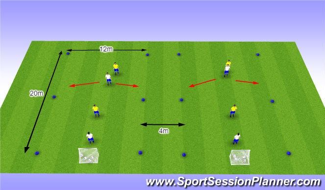 Football/Soccer Session Plan Drill (Colour): O10 - W36 (2) - Opbouwen