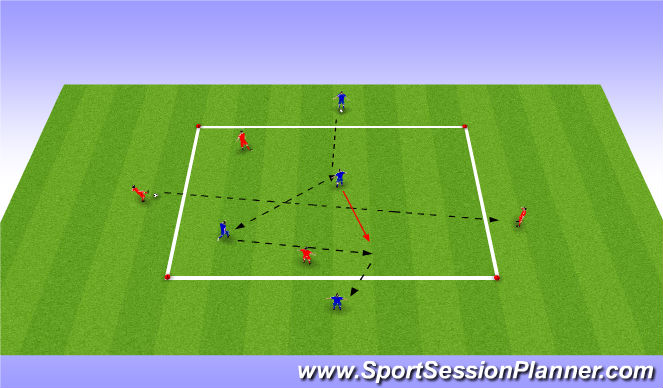 Football/Soccer Session Plan Drill (Colour): Passing Warm Up Variation 2