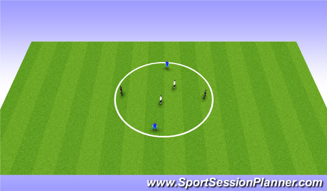 Football/Soccer Session Plan Drill (Colour): 4v2 keep away 3 team