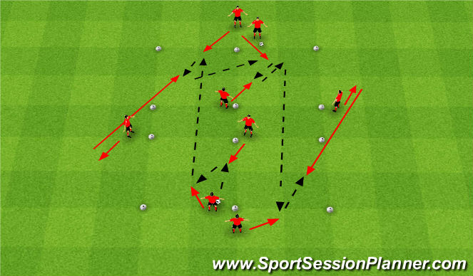 Football/Soccer Session Plan Drill (Colour): Technical: 3rd Man Passing