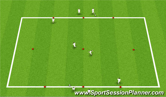 Football/Soccer Session Plan Drill (Colour): Passing and recieving - rec pres mid/att