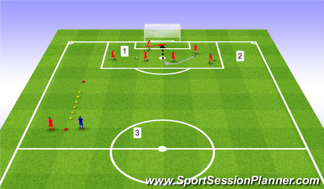 Football/Soccer Session Plan Drill (Colour): Warm up 2. Rozgrzewka nr 2.