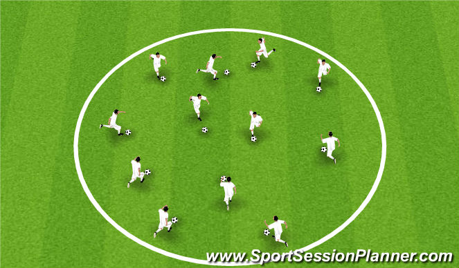 Football/Soccer Session Plan Drill (Colour): Warm up - Ball Mastery