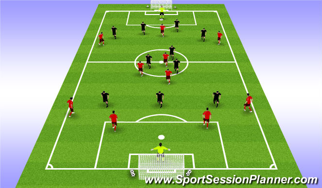 Football/Soccer Session Plan Drill (Colour): Game 11v11